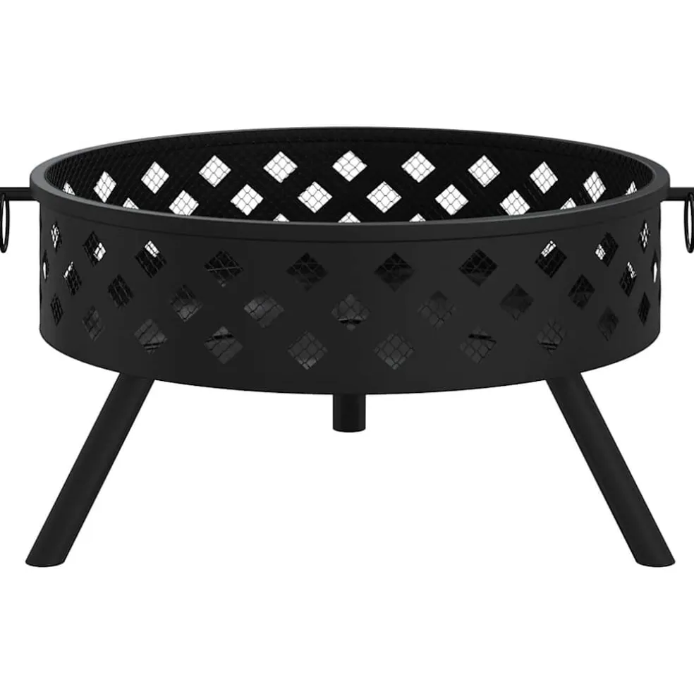 vidaXL Vuurplaats met pook XXL 58 cm staal