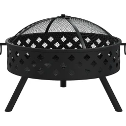 vidaXL Vuurplaats met pook XXL 58 cm staal