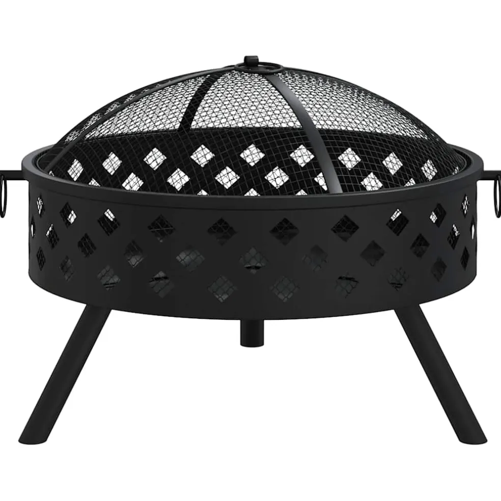 vidaXL Vuurplaats met pook XXL 58 cm staal