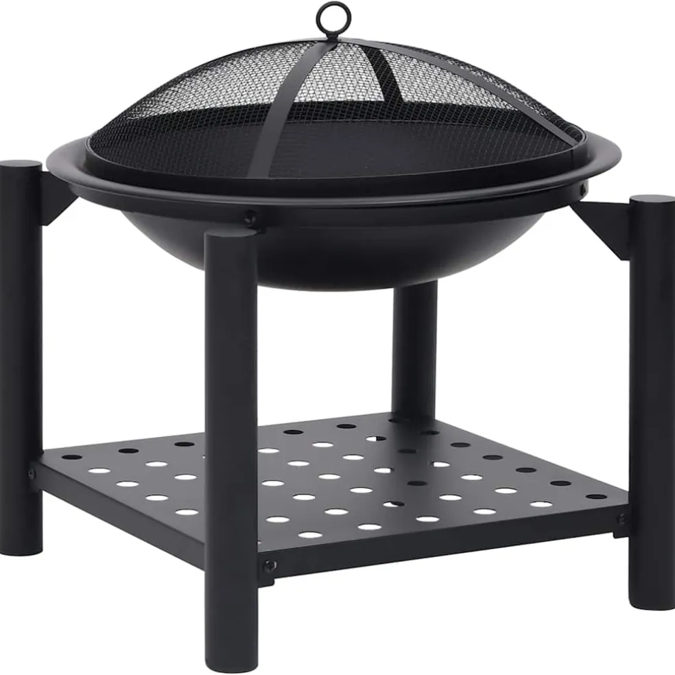 vidaXL Vuurplaats met pook 54x54x55 cm staal