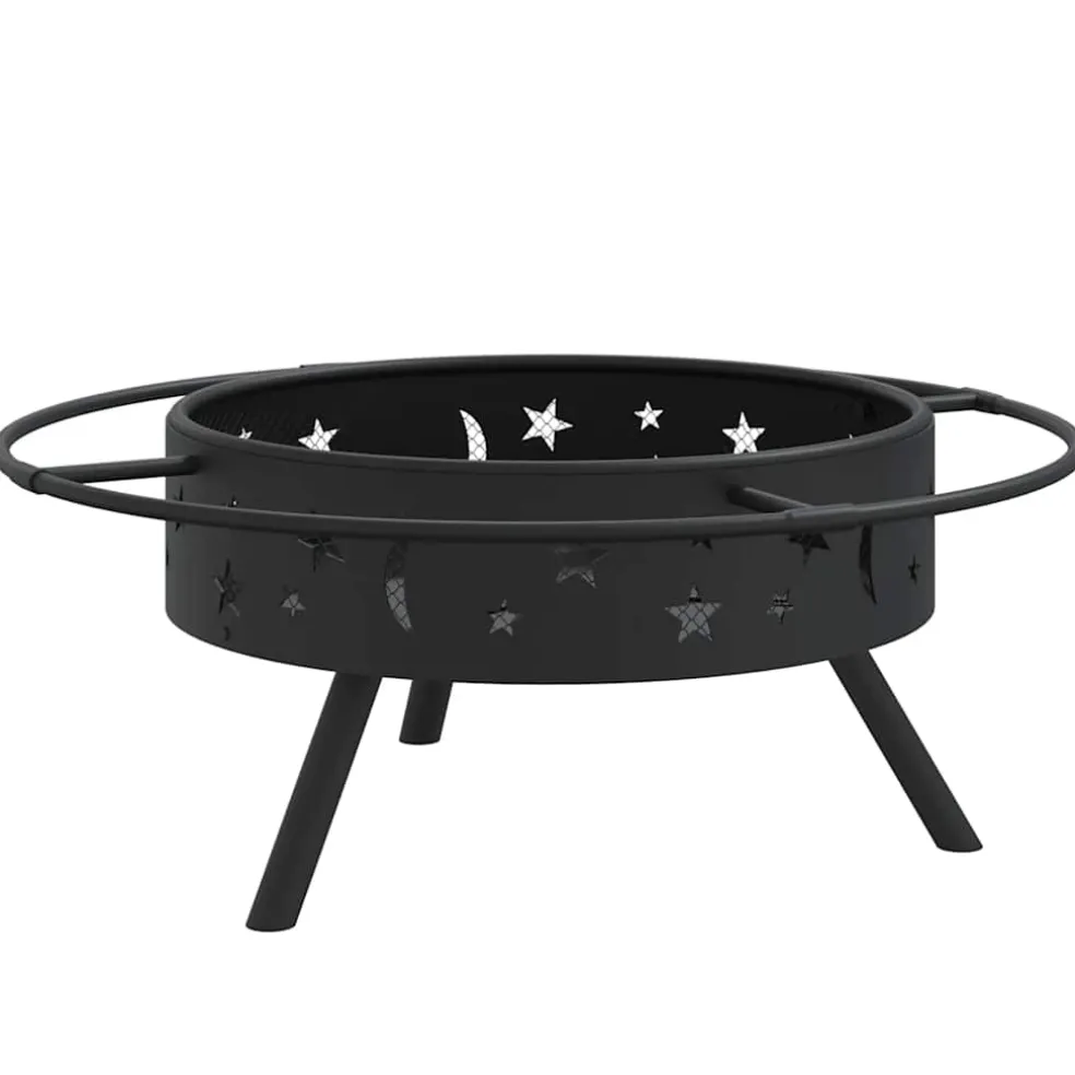 vidaXL Vuurplaats met pook XXL 70 cm staal