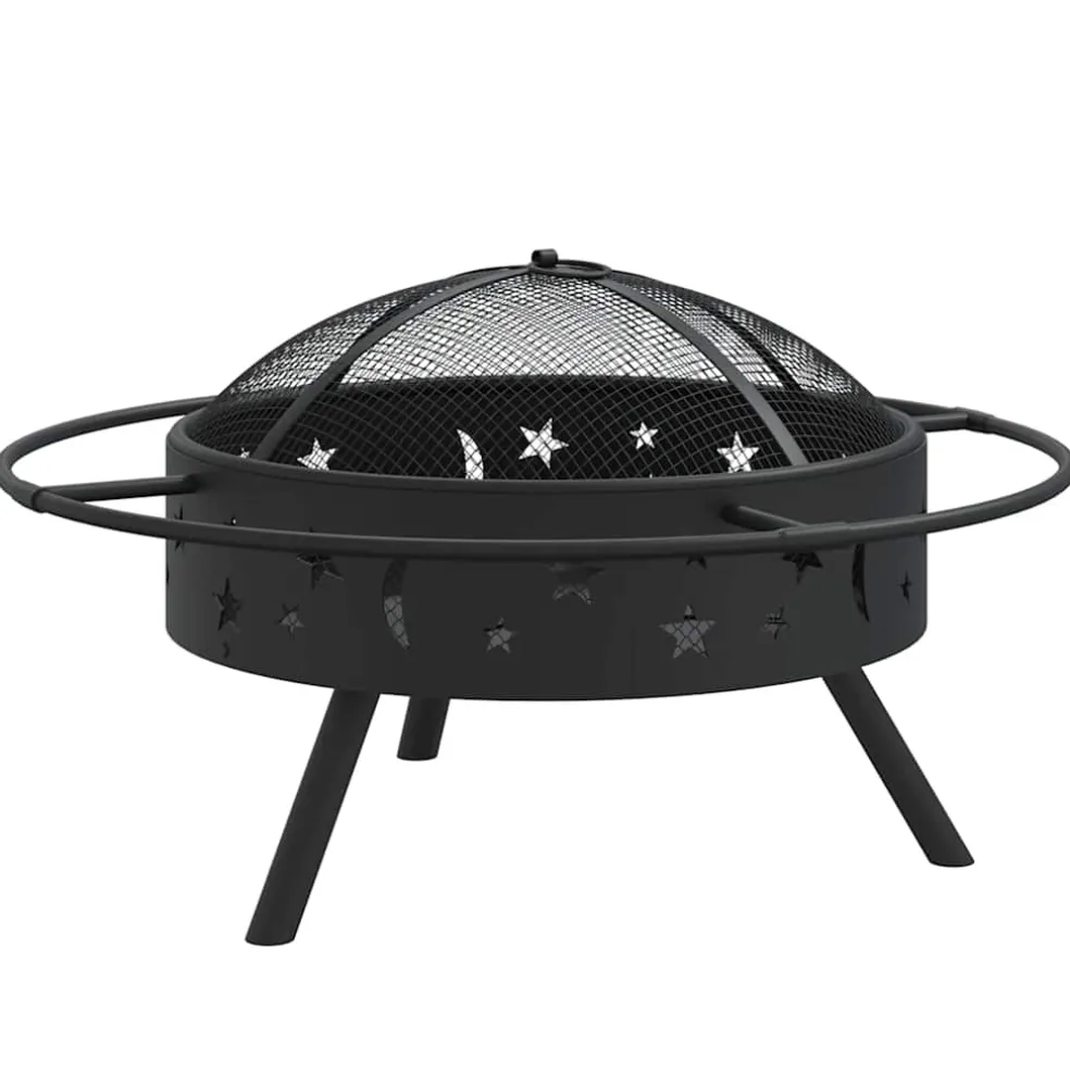 vidaXL Vuurplaats met pook XXL 70 cm staal