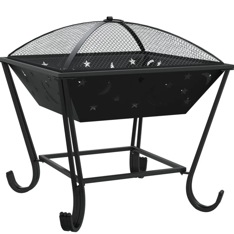 vidaXL Vuurplaats met pook XXL 50 cm staal