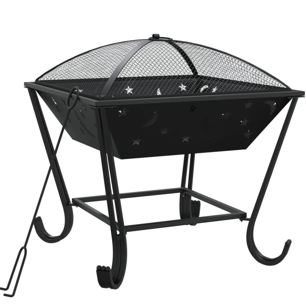 vidaXL Vuurplaats met pook XXL 50 cm staal