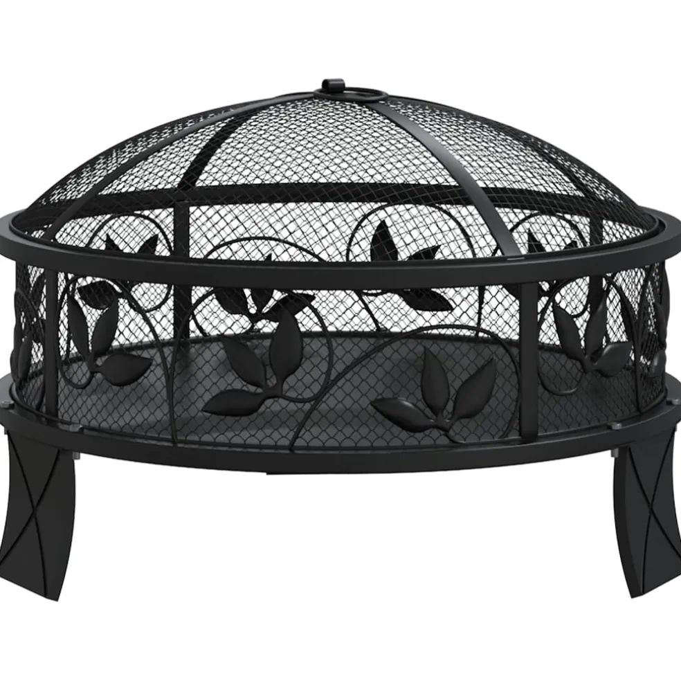 vidaXL Vuurplaats met pook XXL 50 cm staal