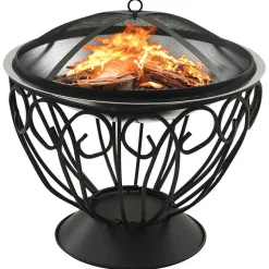 vidaXL Vuurschaal en barbecue 2-in-1 met pook 59x59x60 cm rvs