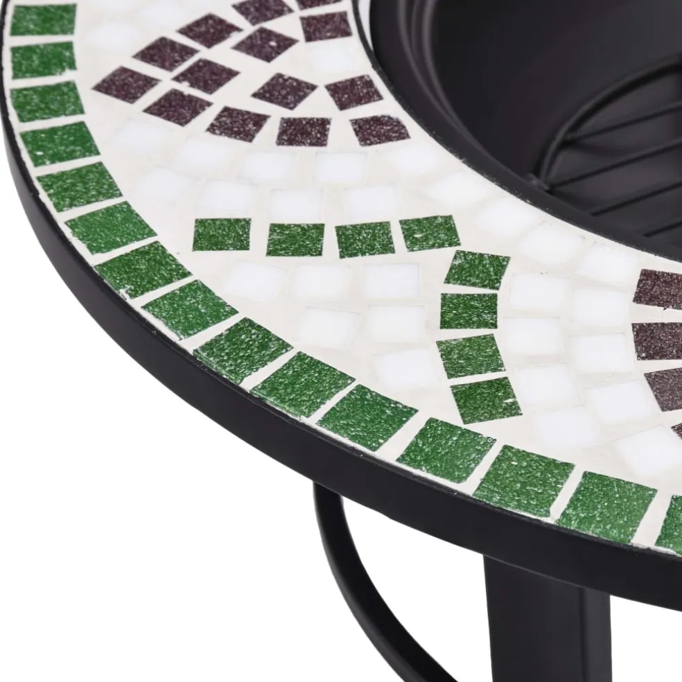 vidaXL Vuurschaal mozaïek 68 cm keramiek groen