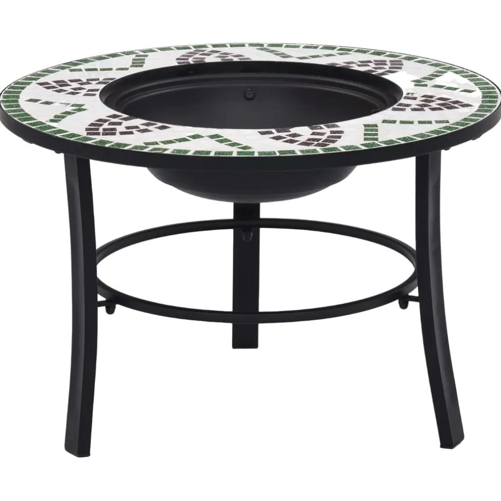 vidaXL Vuurschaal mozaïek 68 cm keramiek groen