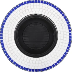 vidaXL Vuurschaal mozaïek 68 cm keramiek blauw en wit