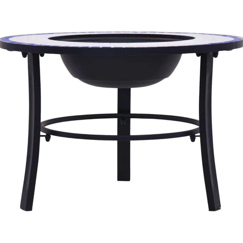 vidaXL Vuurschaal mozaïek 68 cm keramiek blauw en wit