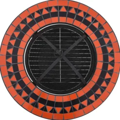 vidaXL Vuurtafel mozaïek 68 cm keramiek terracottakleurig en wit