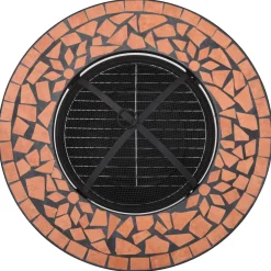 vidaXL Vuurtafel mozaïek 68 cm keramiek terracottakleurig