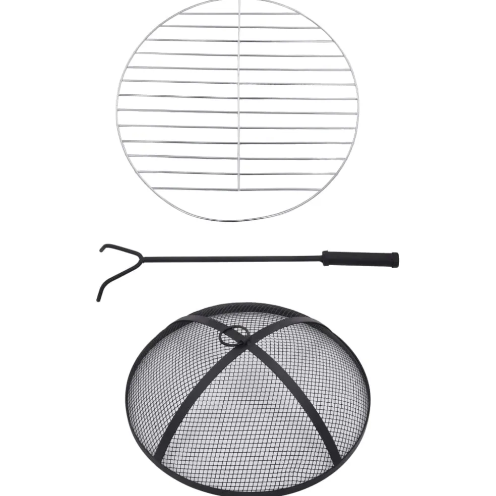 vidaXL Vuurtafel mozaïek 68 cm keramiek zwart en wit
