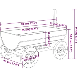 vidaXL Wagen decoratief 70x43x54 cm massief vurenhout