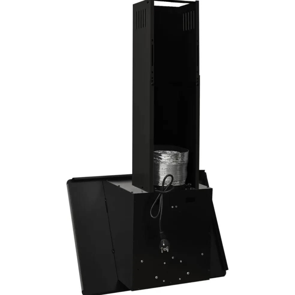 vidaXL Wandafzuigkap 60 cm roestvrij staal en gehard glas zwart