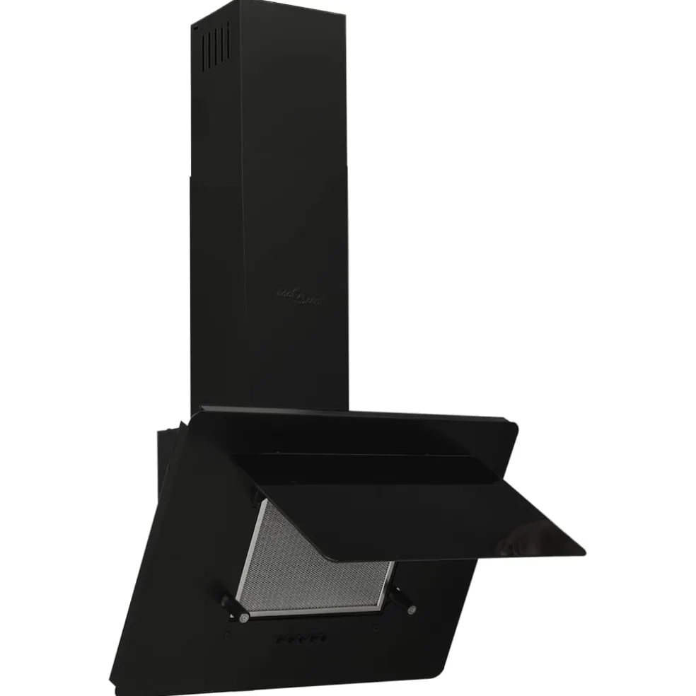 vidaXL Wandafzuigkap 60 cm roestvrij staal en gehard glas zwart