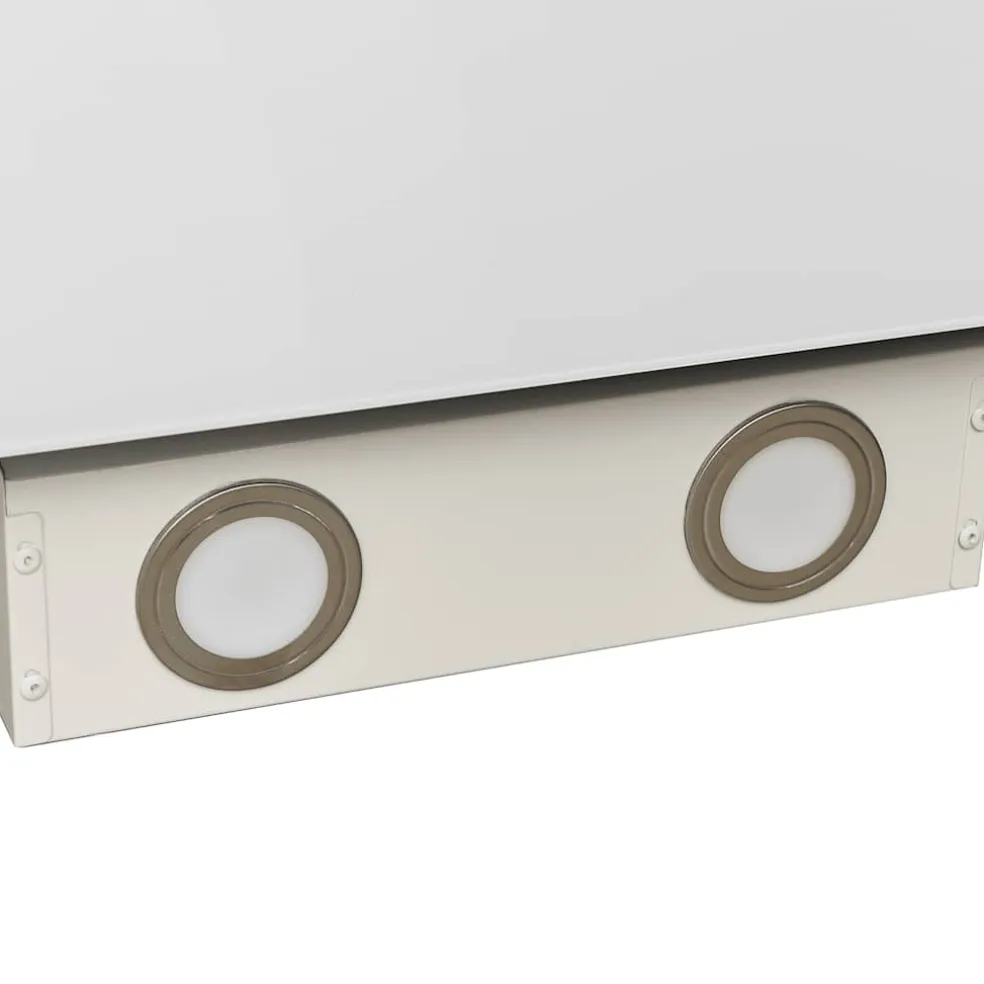 vidaXL Wandafzuigkap 60 cm staal en gehard glas wit