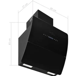 vidaXL Wandafzuigkap 756 m³/u 60 cm roestvrij staal zwart