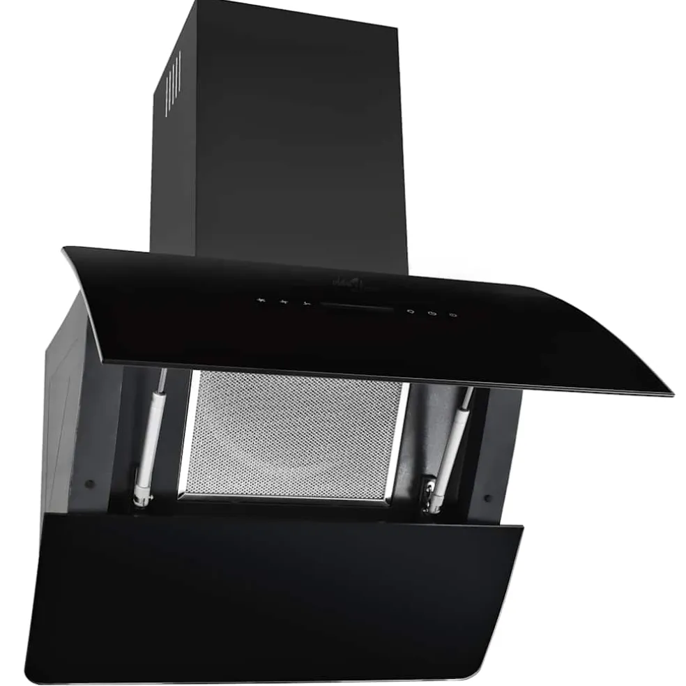 vidaXL Wandafzuigkap 756 m³/u 60 cm roestvrij staal zwart