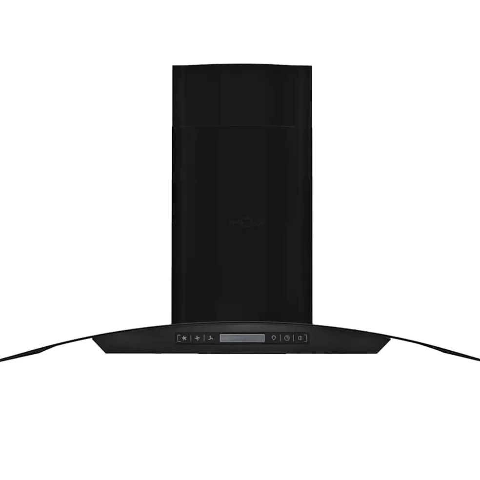 vidaXL Wandafzuigkap 756 m³/u 90 cm roestvrij staal zwart