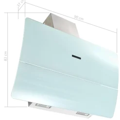 vidaXL Wandafzuigkap 756 m³/u 90 cm roestvrij staal wit