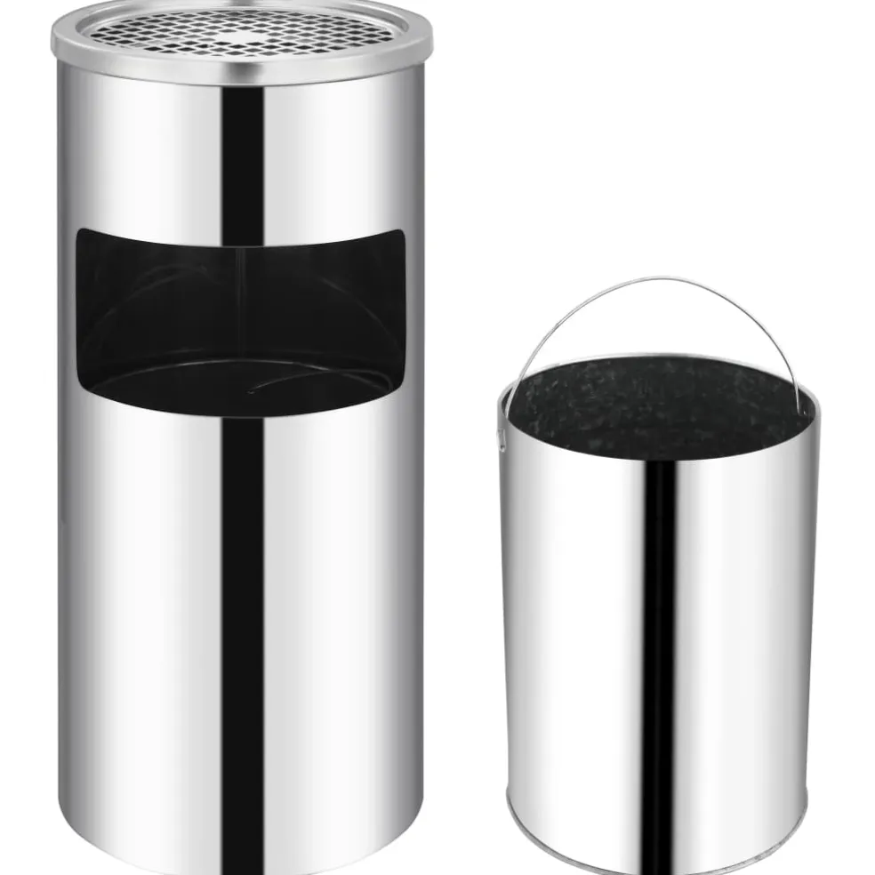 vidaXL Wandasbak/prullenbak roestvrij staal 26 L