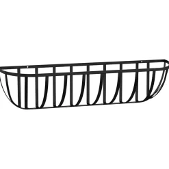 vidaXL Wandbakken 2 st met kokosvezel 61x19x16 cm staal zwart