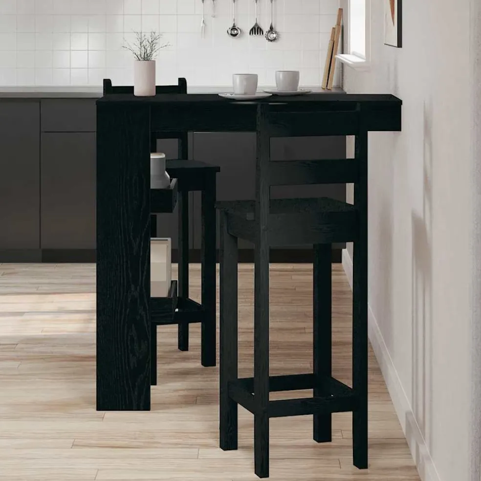 vidaXL Wandbar Tafel 102 x 45 x 103,5 cm Bewerkt hout Zwart Eiken