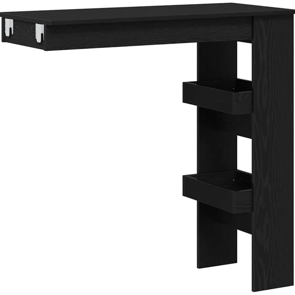 vidaXL Wandbar Tafel 102 x 45 x 103,5 cm Bewerkt hout Zwart Eiken