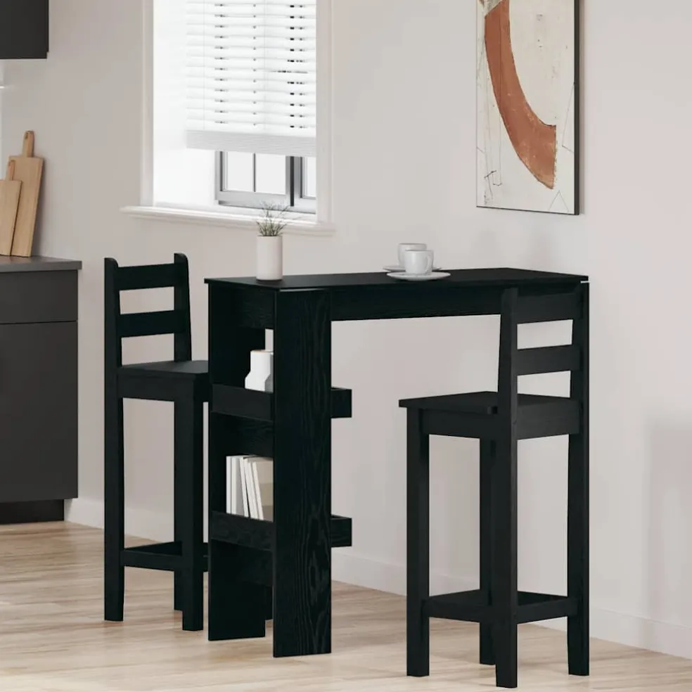 vidaXL Wandbar Tafel 102 x 45 x 103,5 cm Bewerkt hout Zwart Eiken