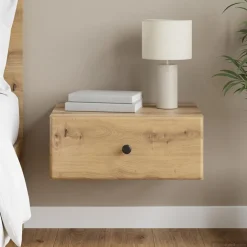 vidaXL Wandbeugel Bedkast Artisanaal eiken 49 x 34,5 x 20 cm