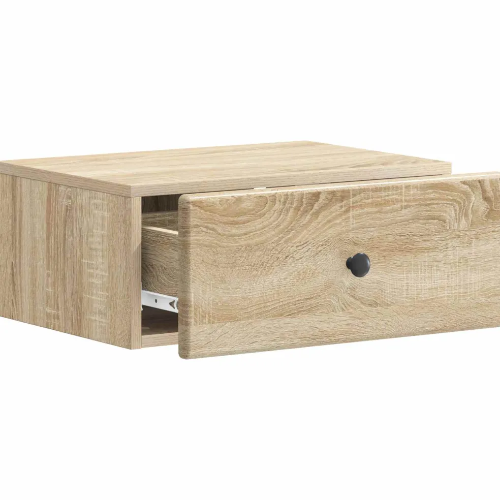 vidaXL Wandbeugel Bedkast Sonoma Eiken 49 x 34,5 x 20 cm Bewerkt hout