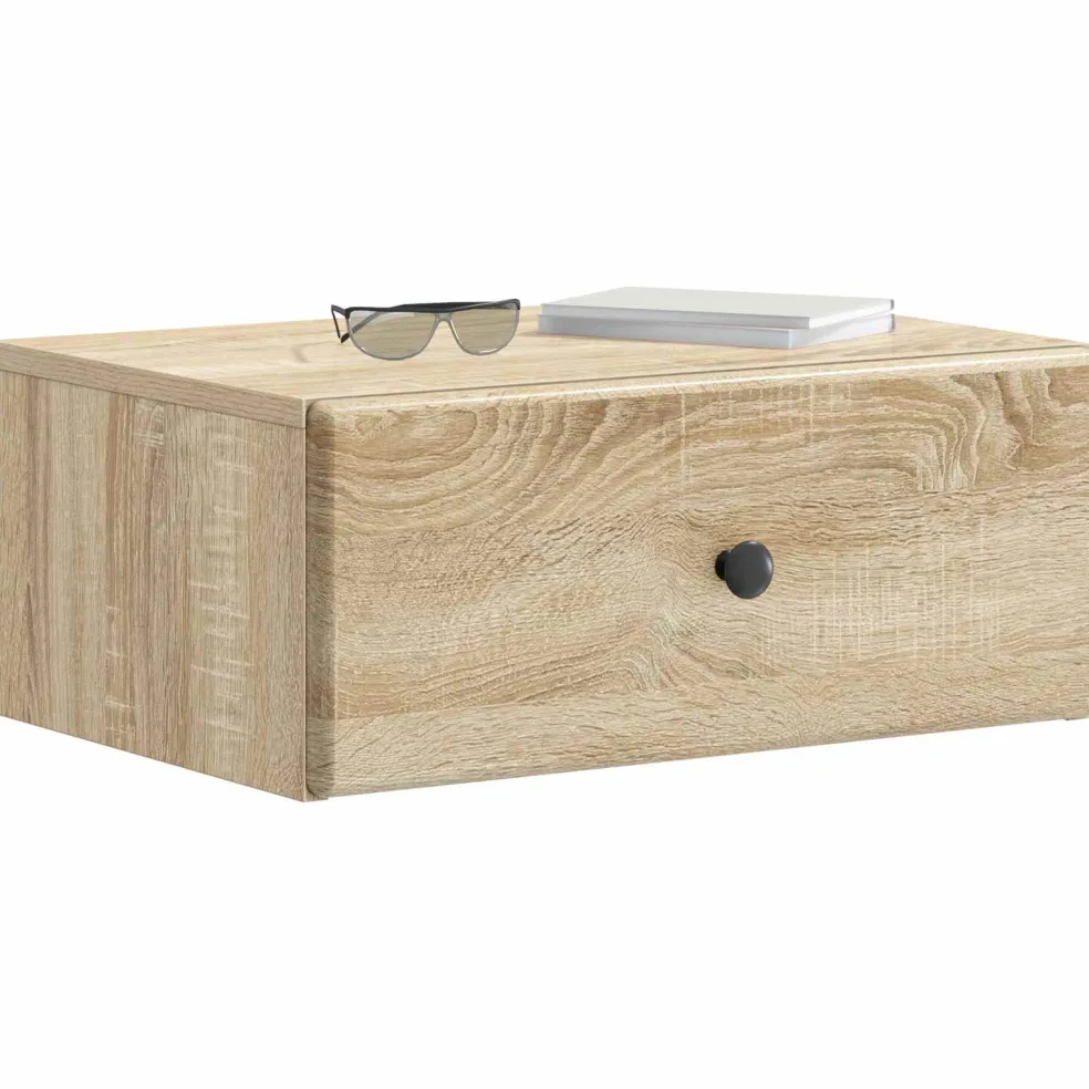 vidaXL Wandbeugel Bedkast Sonoma Eiken 49 x 34,5 x 20 cm Bewerkt hout