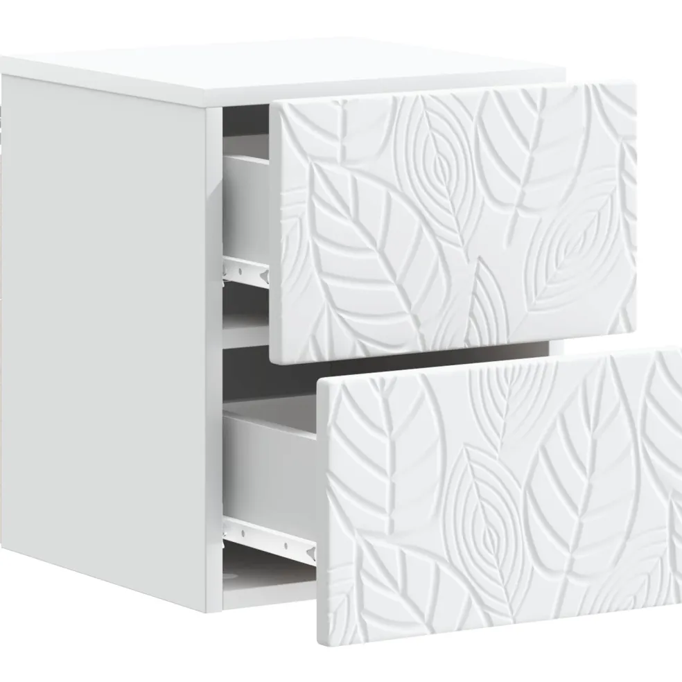 vidaXL Wandbeugel Bedkast Wit 34,5 x 33 x 40 cm Bewerkt hout