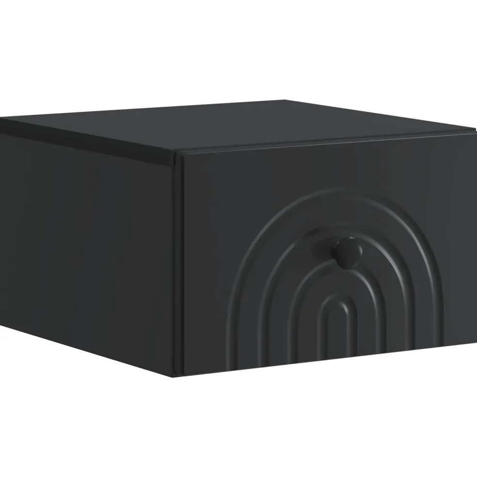 vidaXL Wandbeugel Bedkast Zwart 33 x 34,5 x 20 cm Bewerkt hout