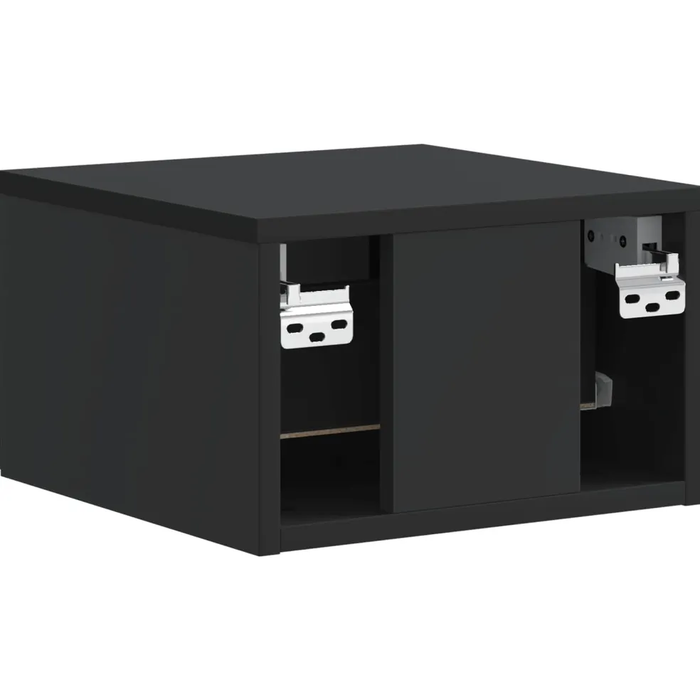vidaXL Wandbeugel Bedkast Zwart 33 x 34,5 x 20 cm Bewerkt hout