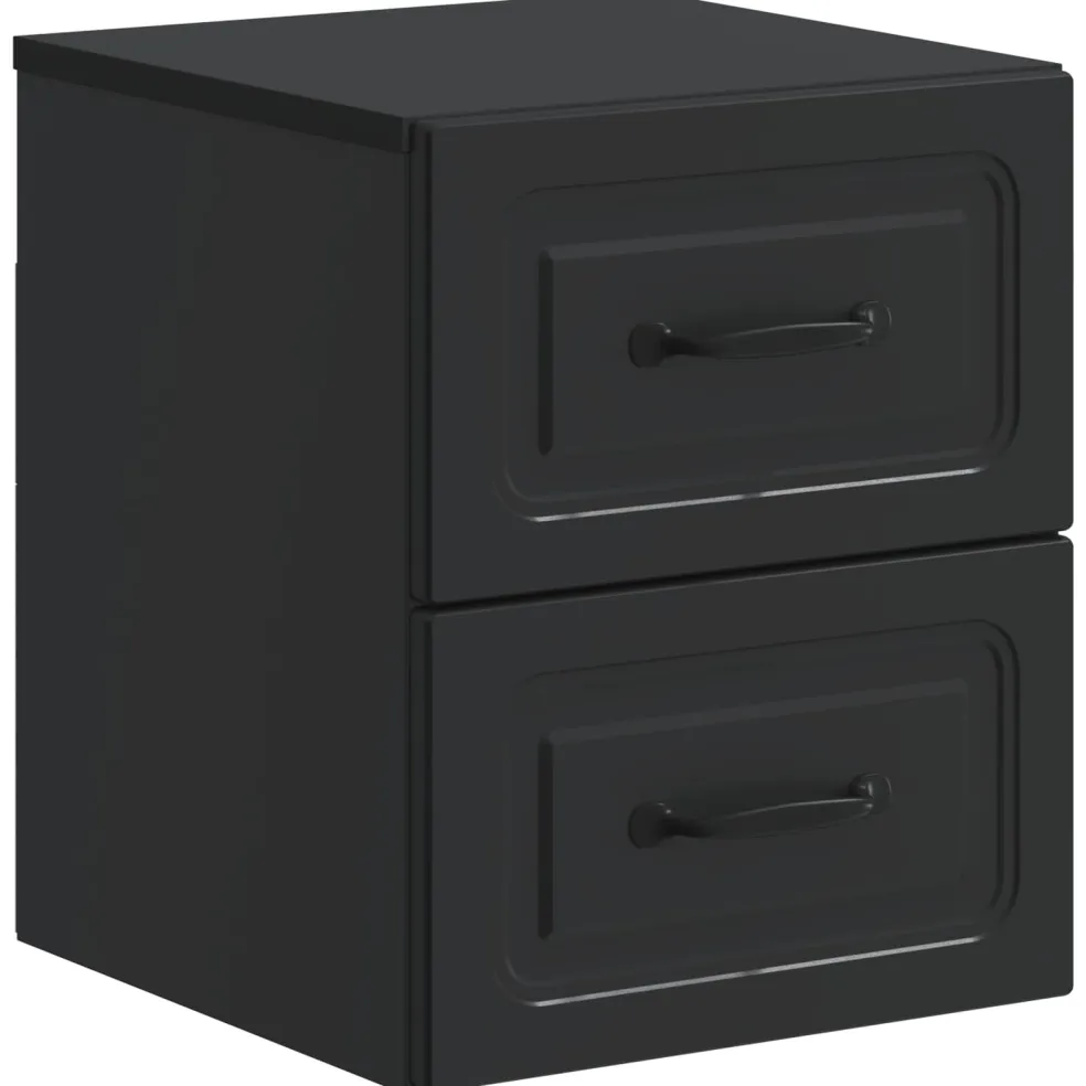 vidaXL Wandbeugel Bedkast Zwart 34,5 x 33 x 40 cm Bewerkt hout