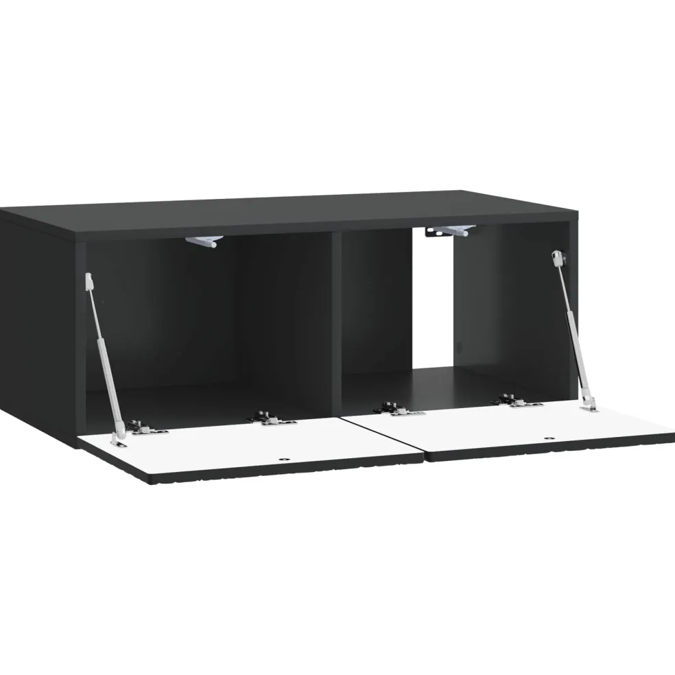 vidaXL Wandbeugel TV-kast 59,5 x 41 x 30 cm Zwart Bewerkt hout