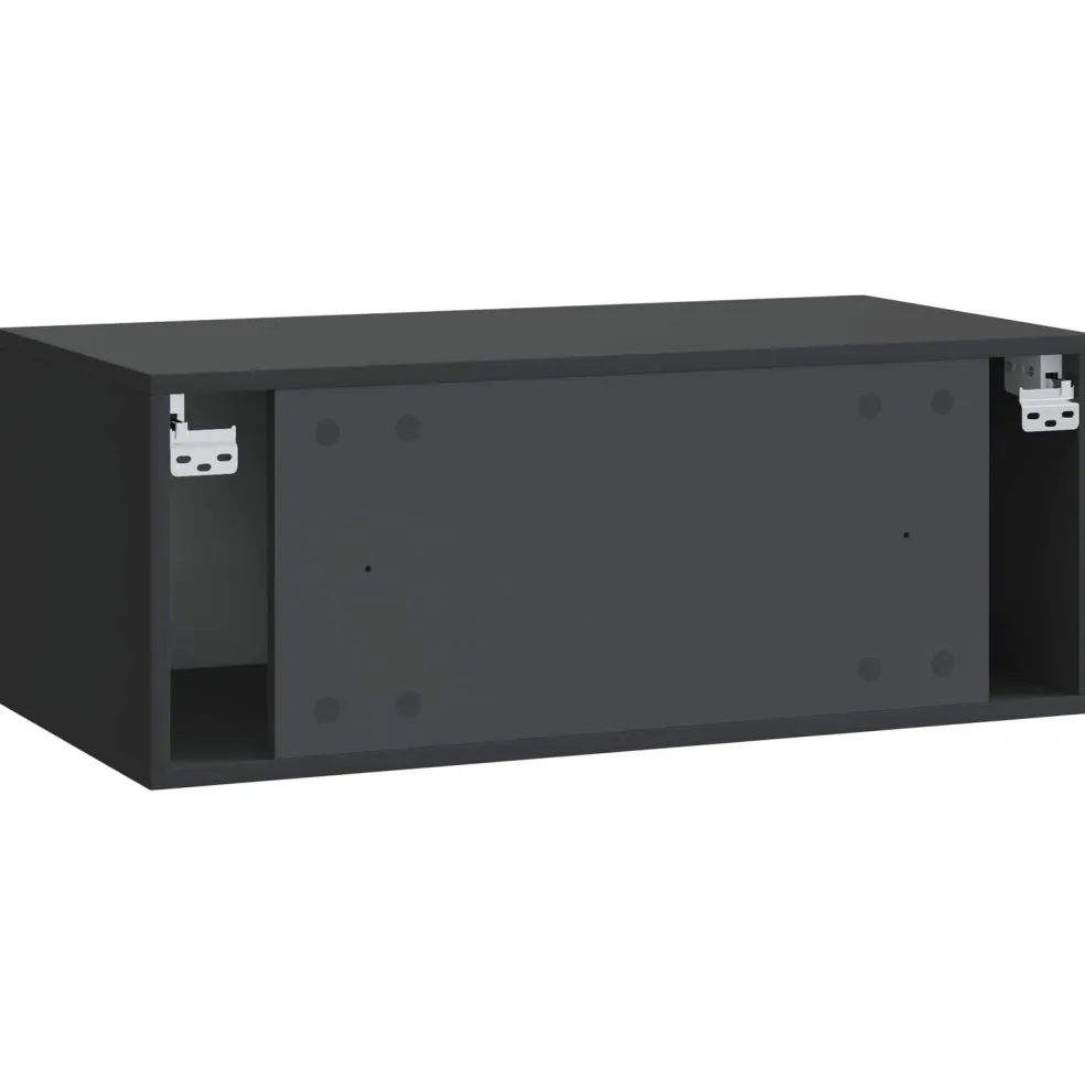 vidaXL Wandbeugel TV-kast 59,5 x 41 x 30 cm Zwart Bewerkt hout
