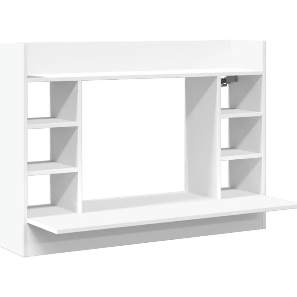 vidaXL Wandbureau 105x48x75 cm bewerkt hout wit