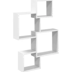 vidaXL Wand Cube Planken Muurmontage Wit 64 x 13,5 x 91,5 cm
