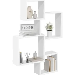 vidaXL Wand Cube Planken Muurmontage Wit 64 x 13,5 x 91,5 cm