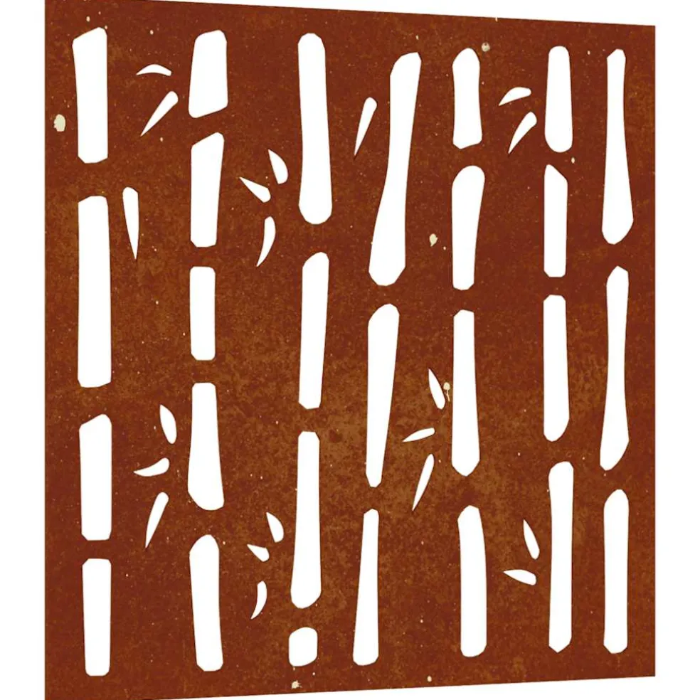 vidaXL Wanddecoratie tuin bamboe-ontwerp 55x55 cm cortenstaal