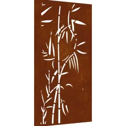 vidaXL Wanddecoratie tuin bamboe-ontwerp 105x55 cm cortenstaal