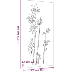 vidaXL Wanddecoratie tuin bamboe-ontwerp 105x55 cm cortenstaal