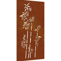 vidaXL Wanddecoratie tuin bamboe-ontwerp 105x55 cm cortenstaal