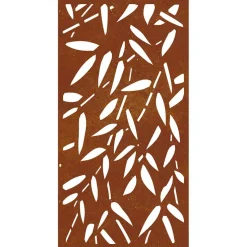 vidaXL Wanddecoratie tuin bamboebladontwerp 105x55 cm cortenstaal