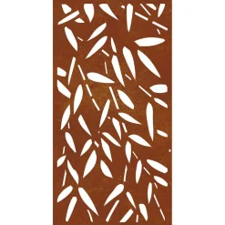 vidaXL Wanddecoratie tuin bamboebladontwerp 105x55 cm cortenstaal