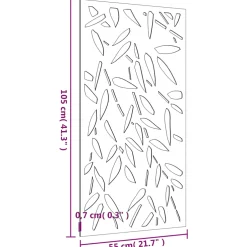 vidaXL Wanddecoratie tuin bamboebladontwerp 105x55 cm cortenstaal