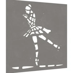 vidaXL Wanddecoratie tuin balletdanserontwerp 55x55 cm cortenstaal